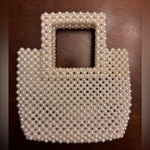 Beaded pearl purse